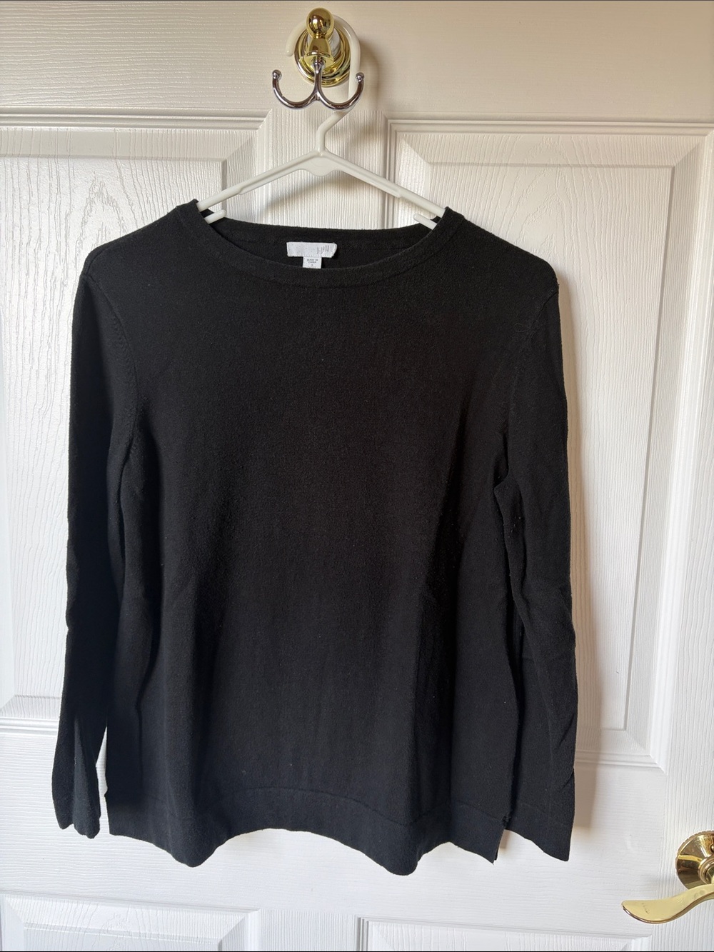 J. Jill Black Petite Small Lightweight Crewneck Sweater